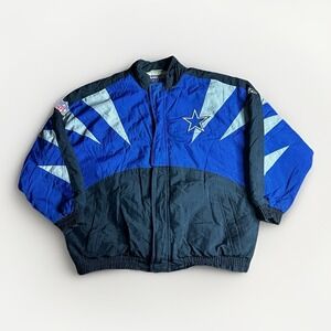 Vintage Apex One Dallas Cowboys Jacket Mens XL Blue Pro Line Puffer Shark Tooth